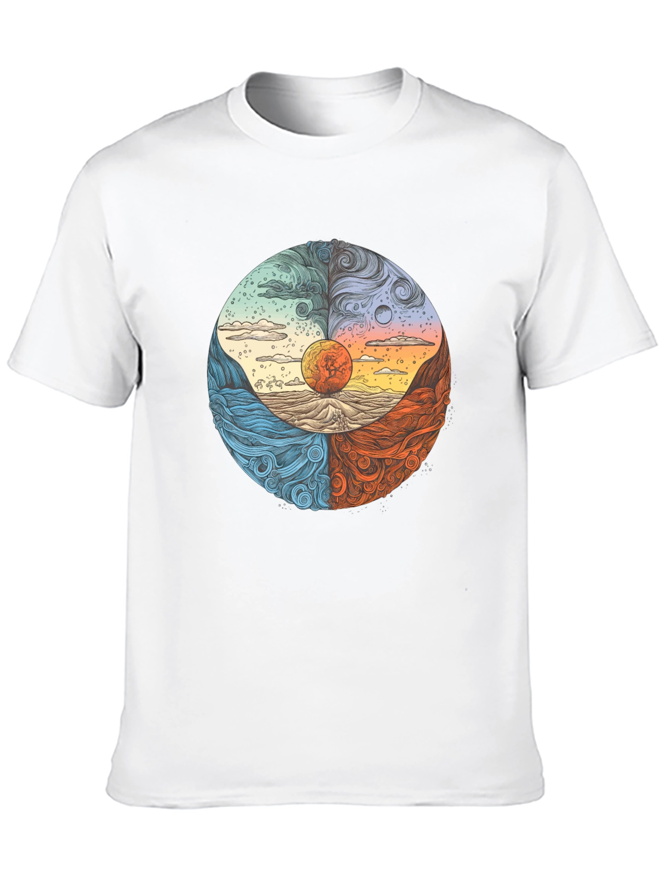 Four Elements Graphic Tee - Nature Inspired Design