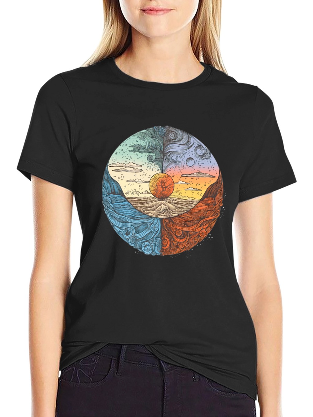 Four Elements Graphic Tee - Nature Inspired Design
