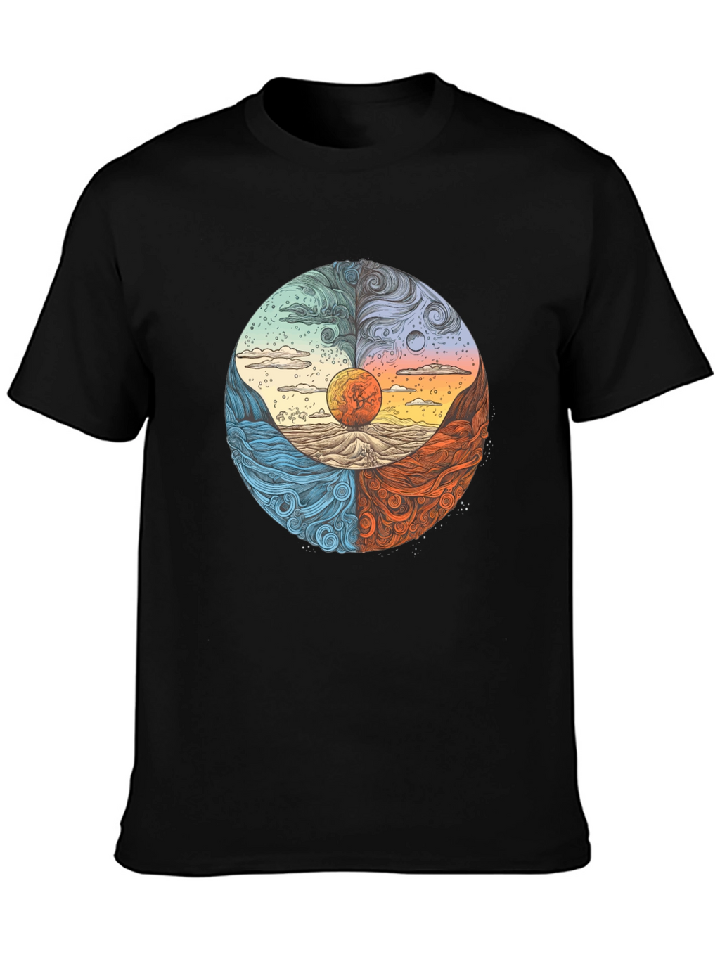 Four Elements Graphic Tee - Nature Inspired Design