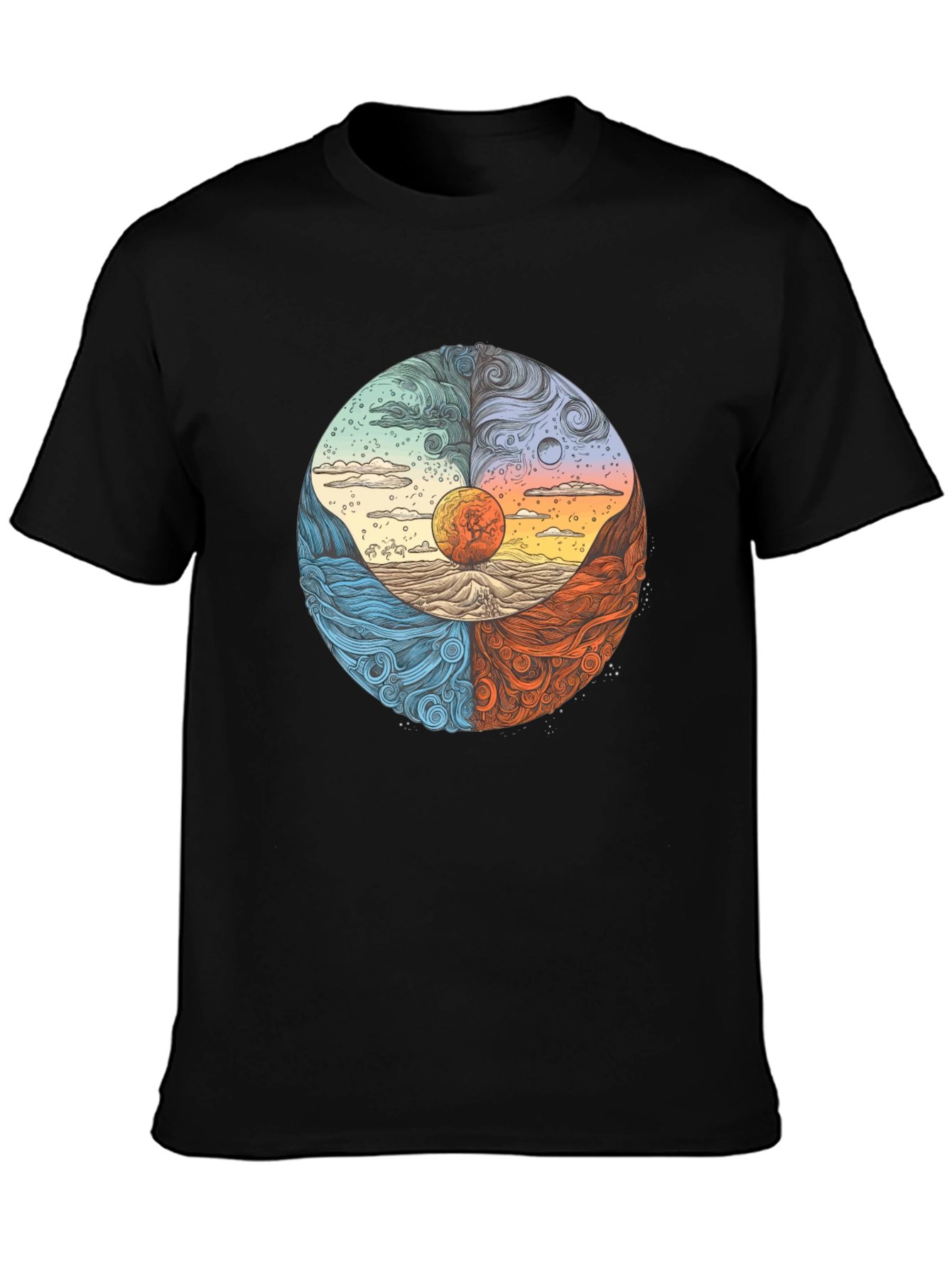 Four Elements Graphic Tee - Nature Inspired Design