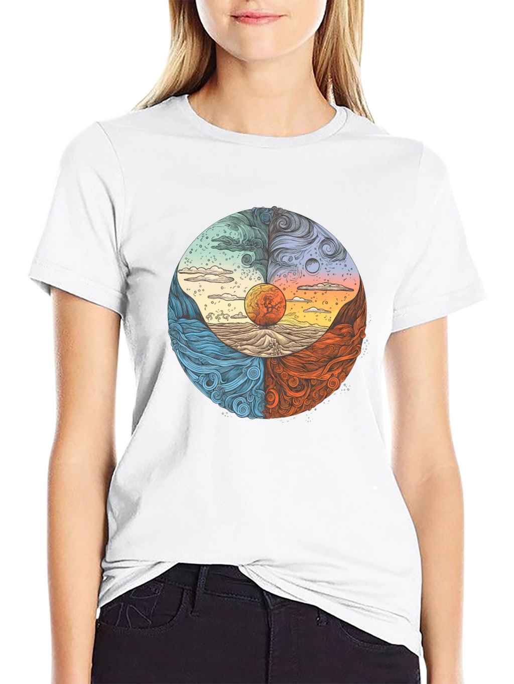 Four Elements Graphic Tee - Nature Inspired Design