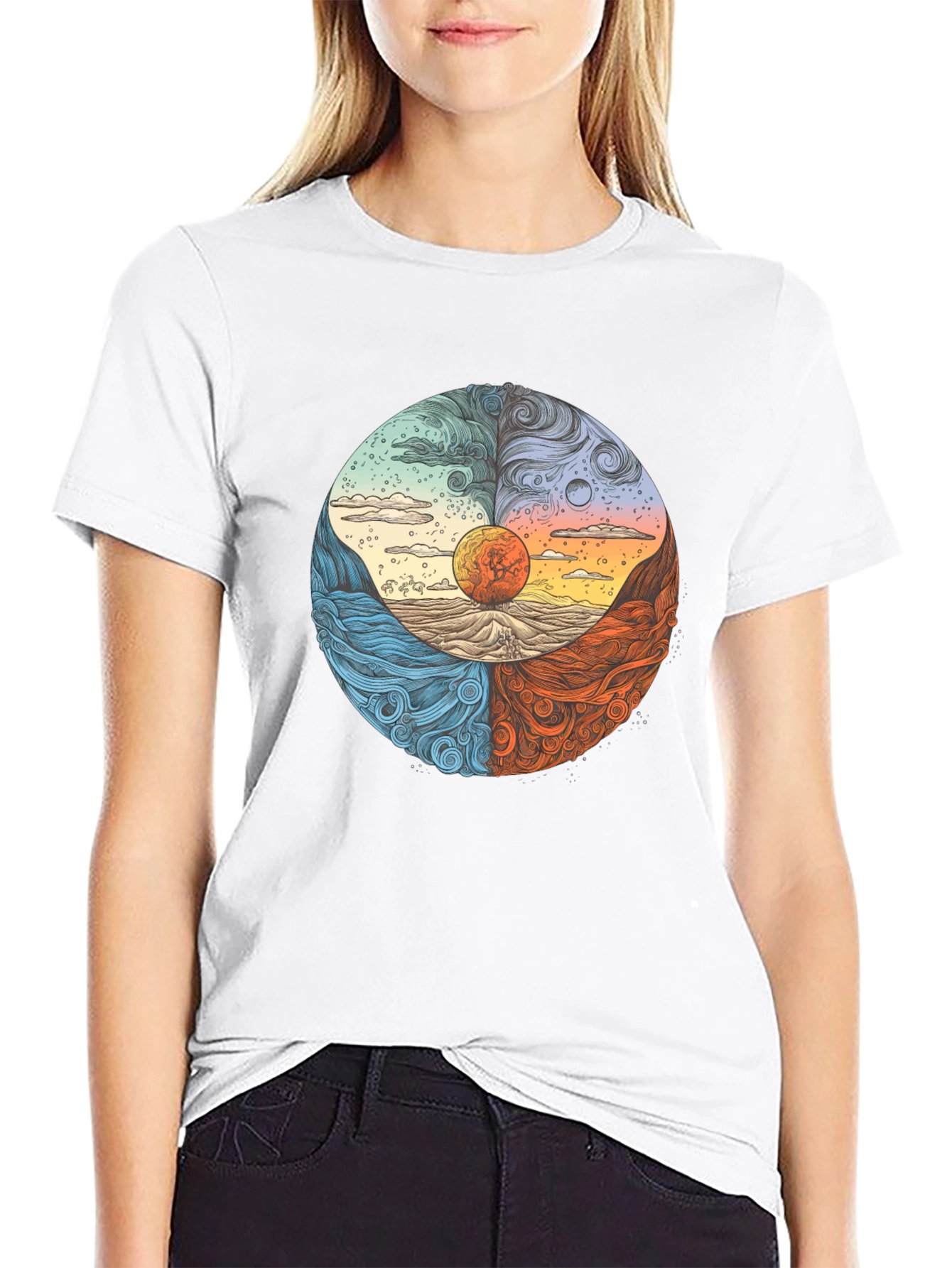Four Elements Graphic Tee - Nature Inspired Design
