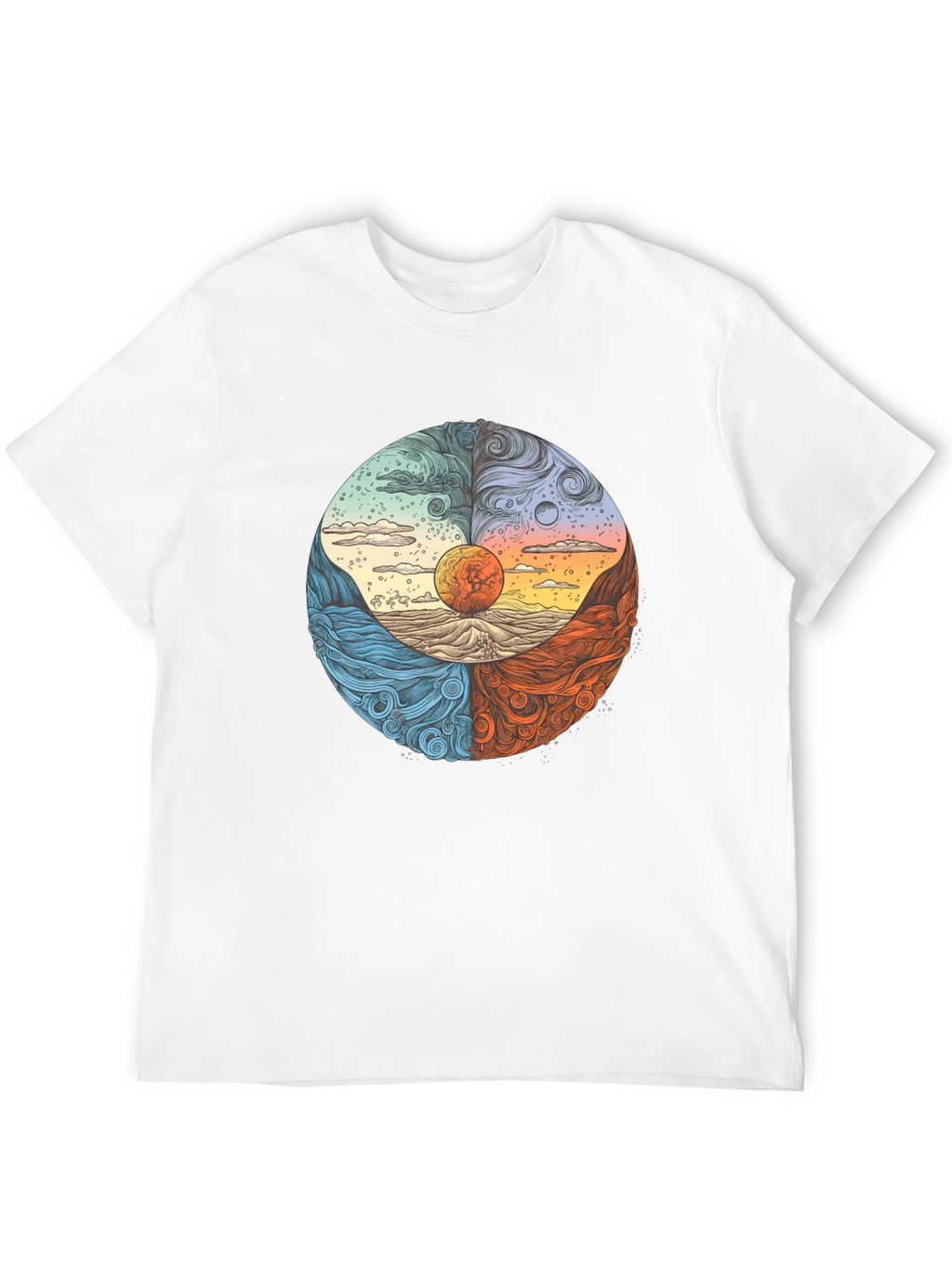 Four Elements Graphic Tee - Nature Inspired Design