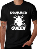 Drummer Queen Graphic Tee - Music Lover T-Shirt