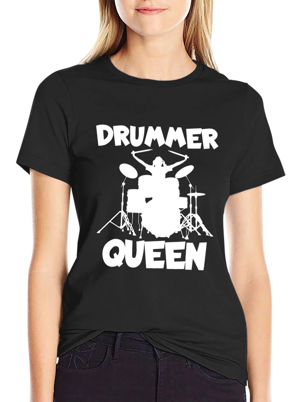 Drummer Queen Graphic Tee - Music Lover T-Shirt