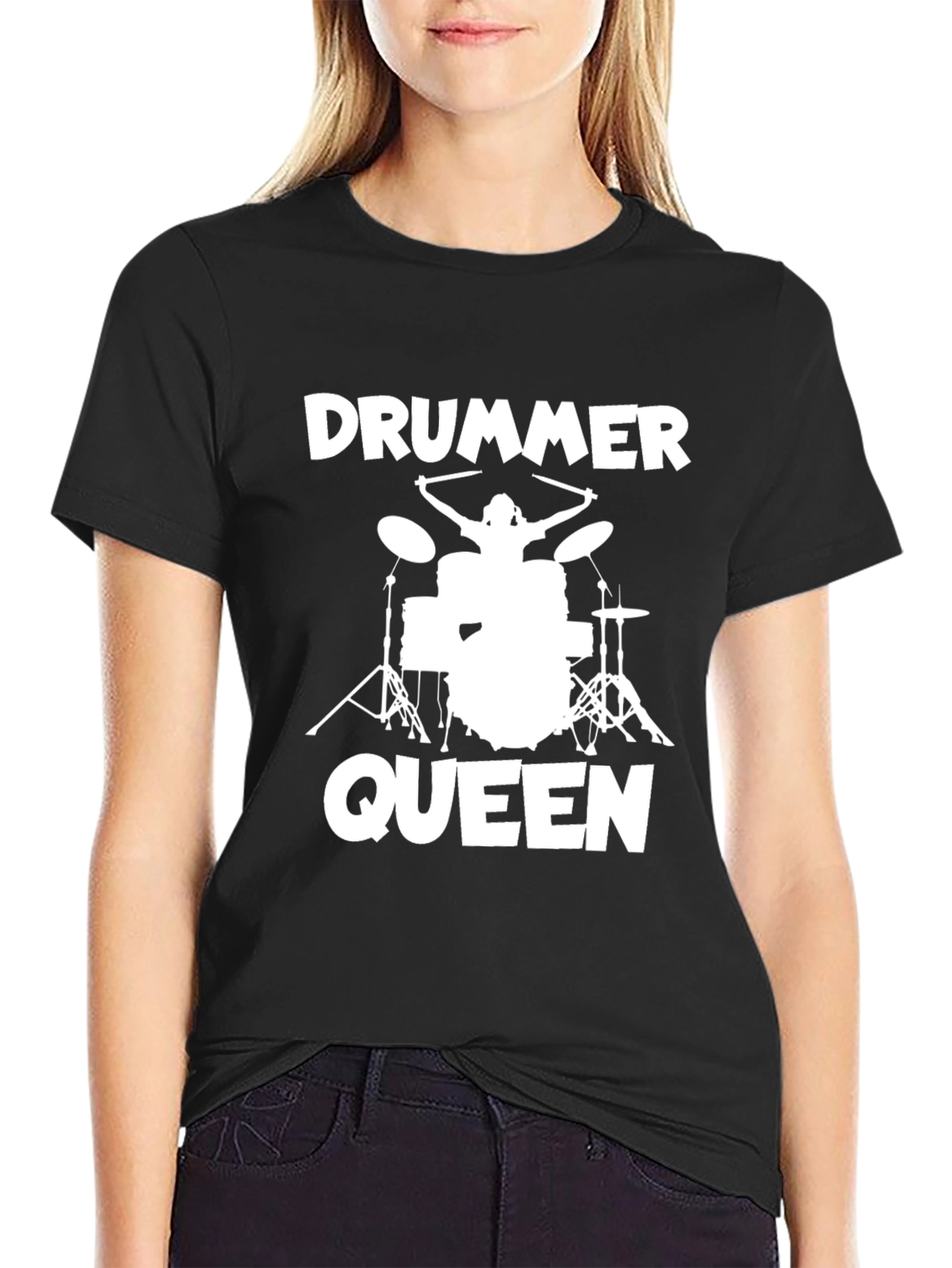 Drummer Queen Graphic Tee - Music Lover T-Shirt