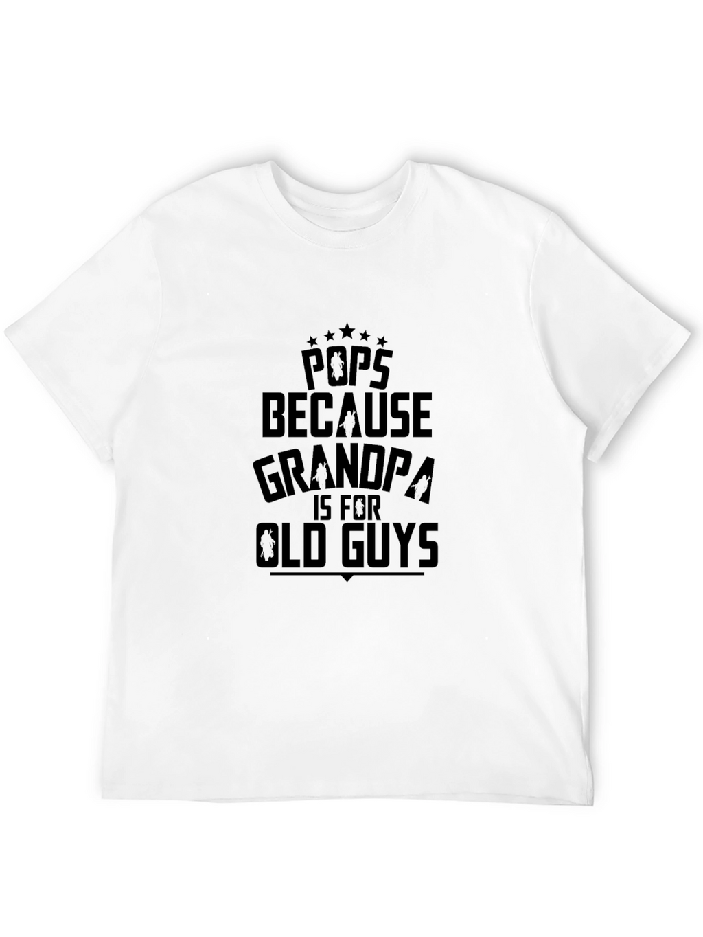 Pops Grandpa Old Guys Mens Black Graphic Tee
