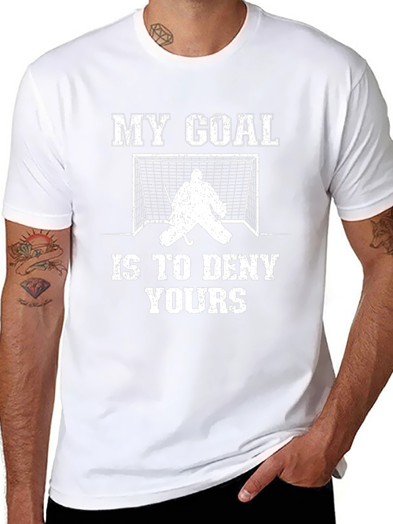 Hockey Goalie T-Shirt: My Goal Is To Deny Yours