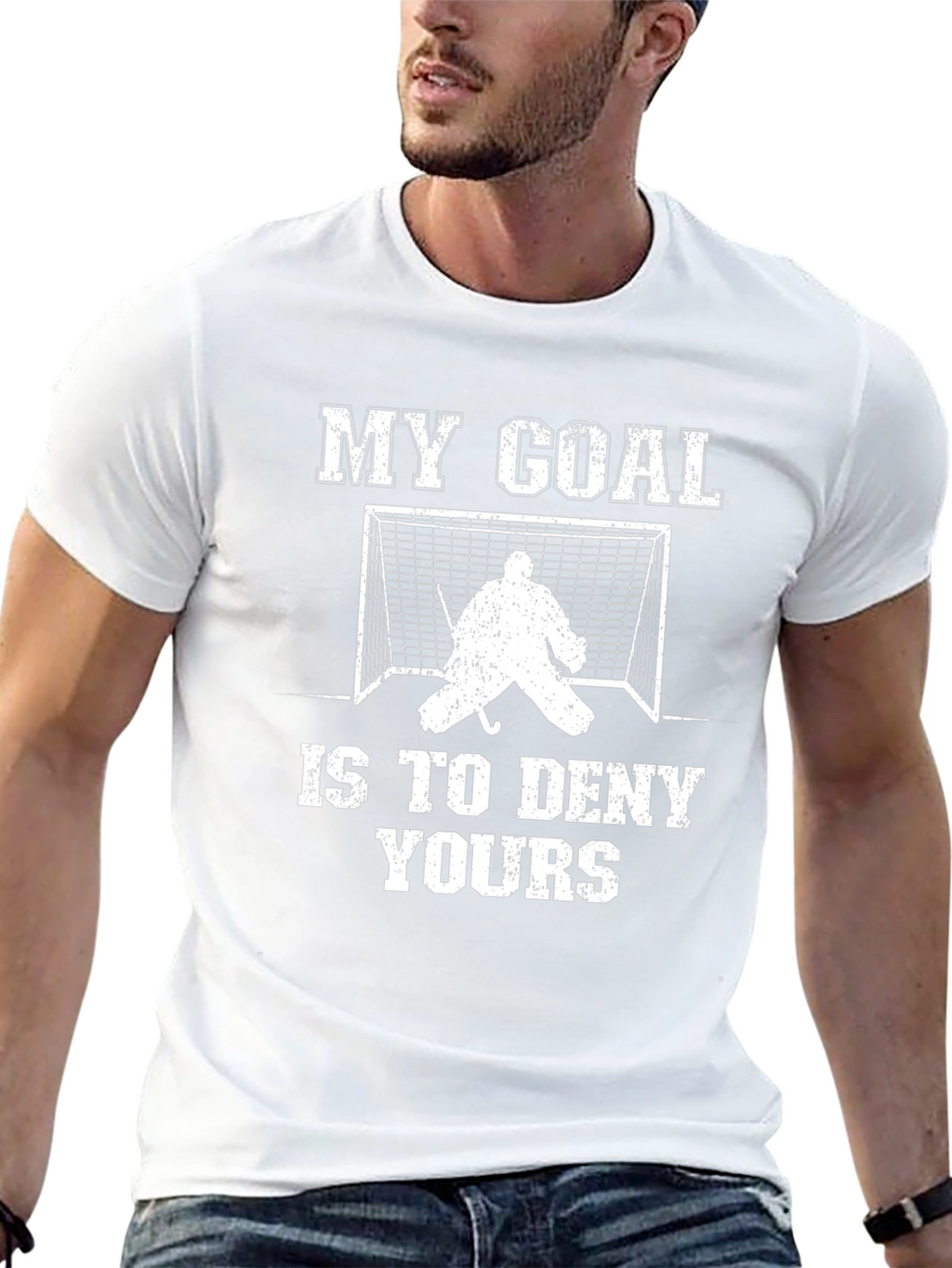 Hockey Goalie T-Shirt: My Goal Is To Deny Yours