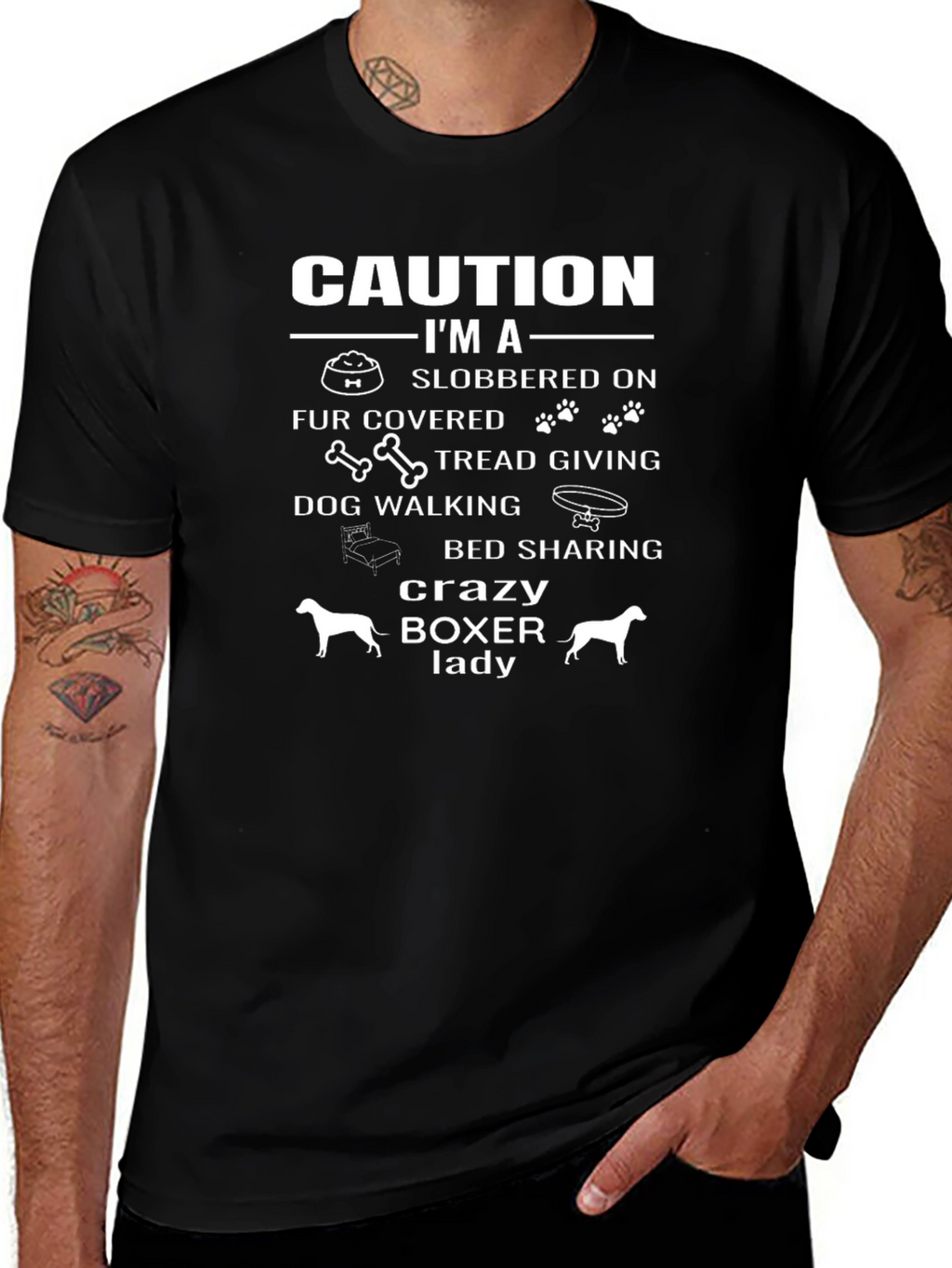 Caution Im a Crazy Boxer Lady T-Shirt