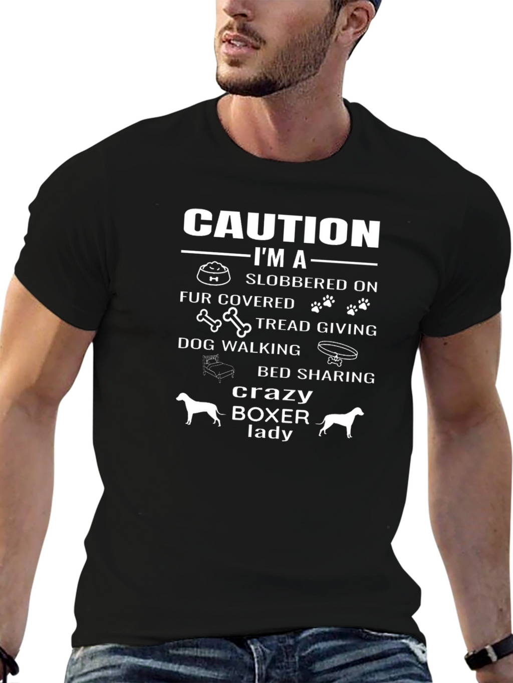 Caution Im a Crazy Boxer Lady T-Shirt