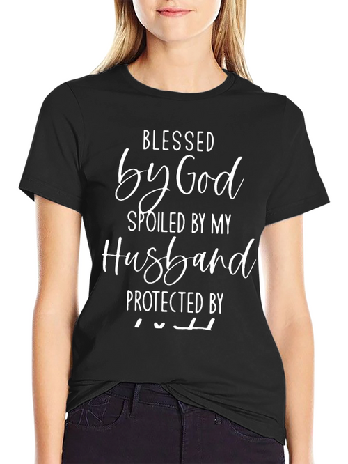 Blessed Wife Graphic Tee - Husband Spoiled Protected