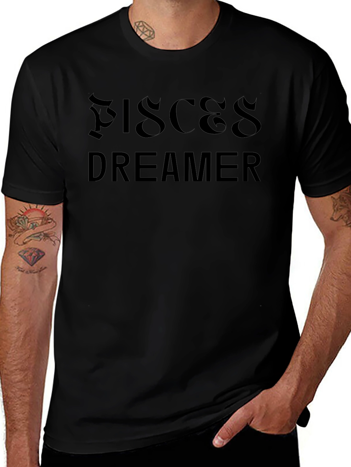 Pisces Dreamer Black Graphic Tee