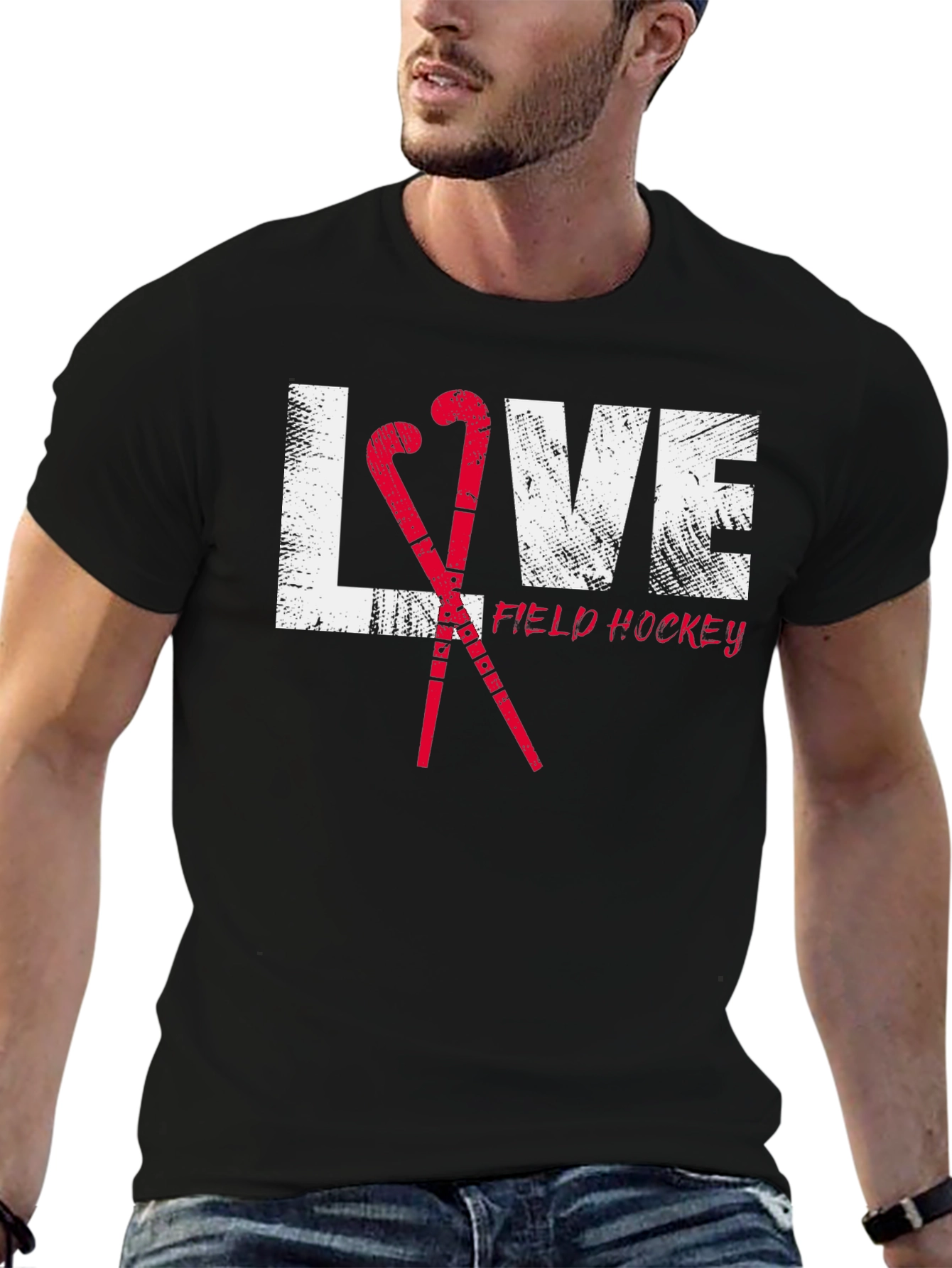 Love Field Hockey Black Graphic Tee
