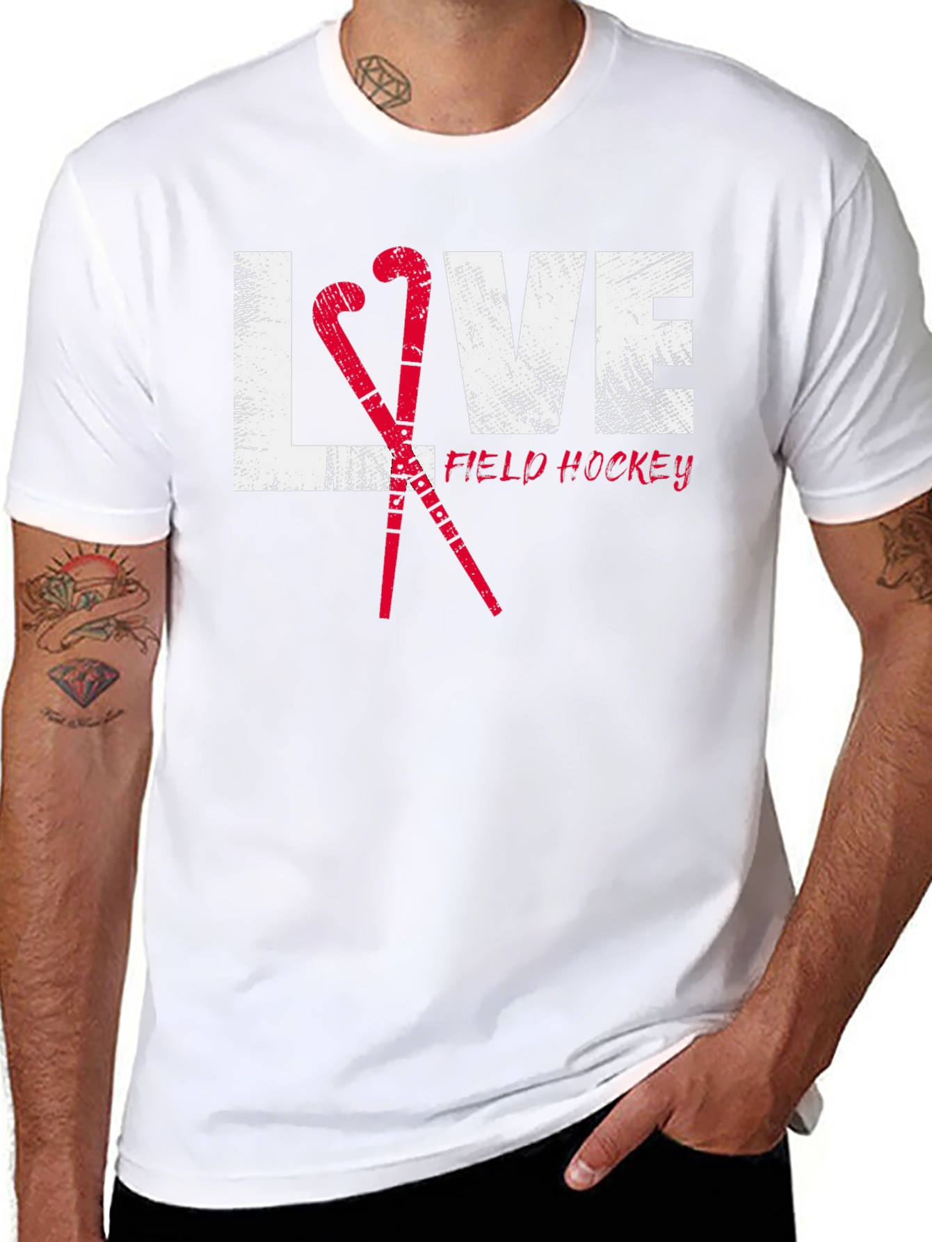 Love Field Hockey Black Graphic Tee