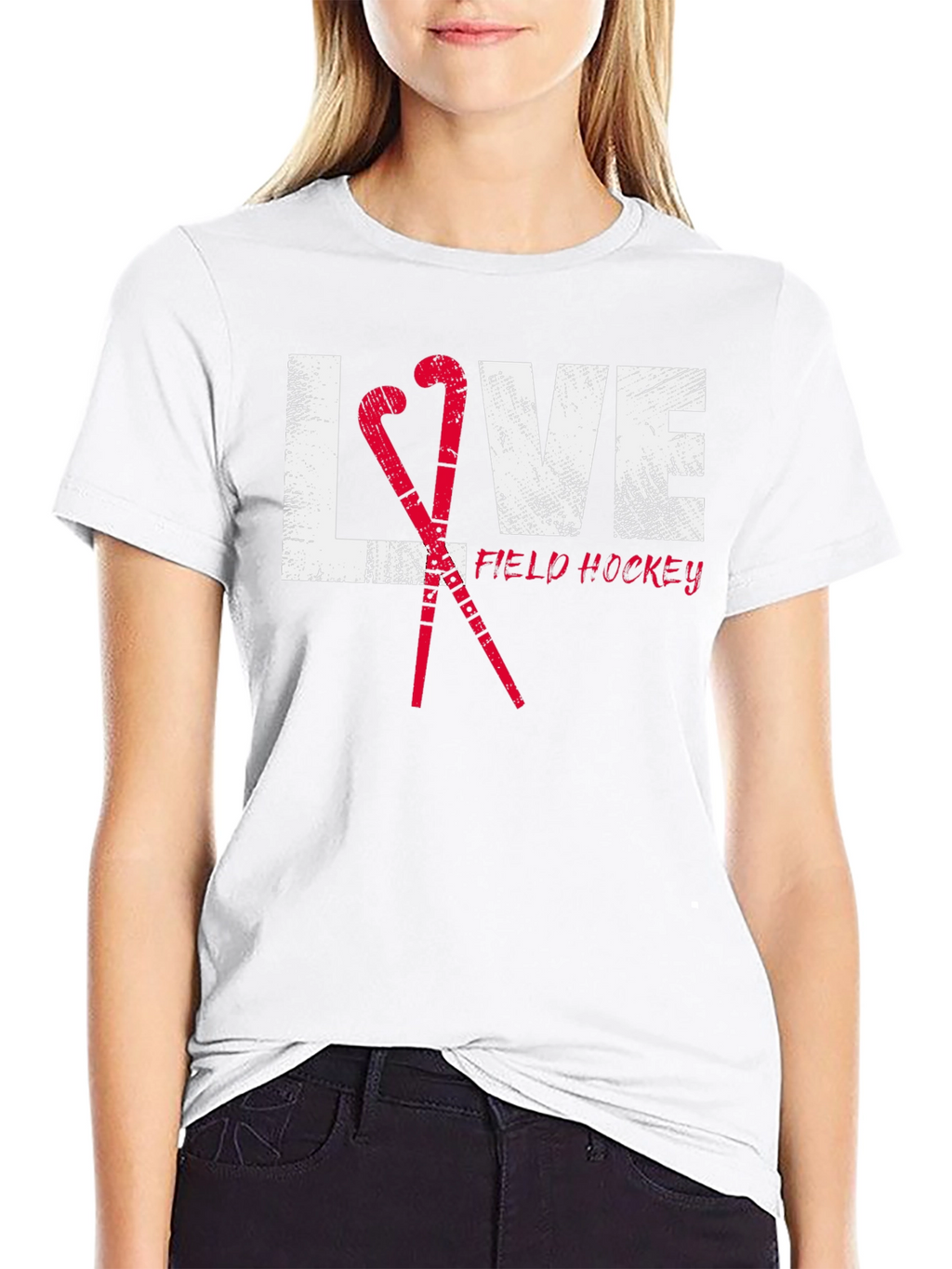 Love Field Hockey Black Graphic Tee
