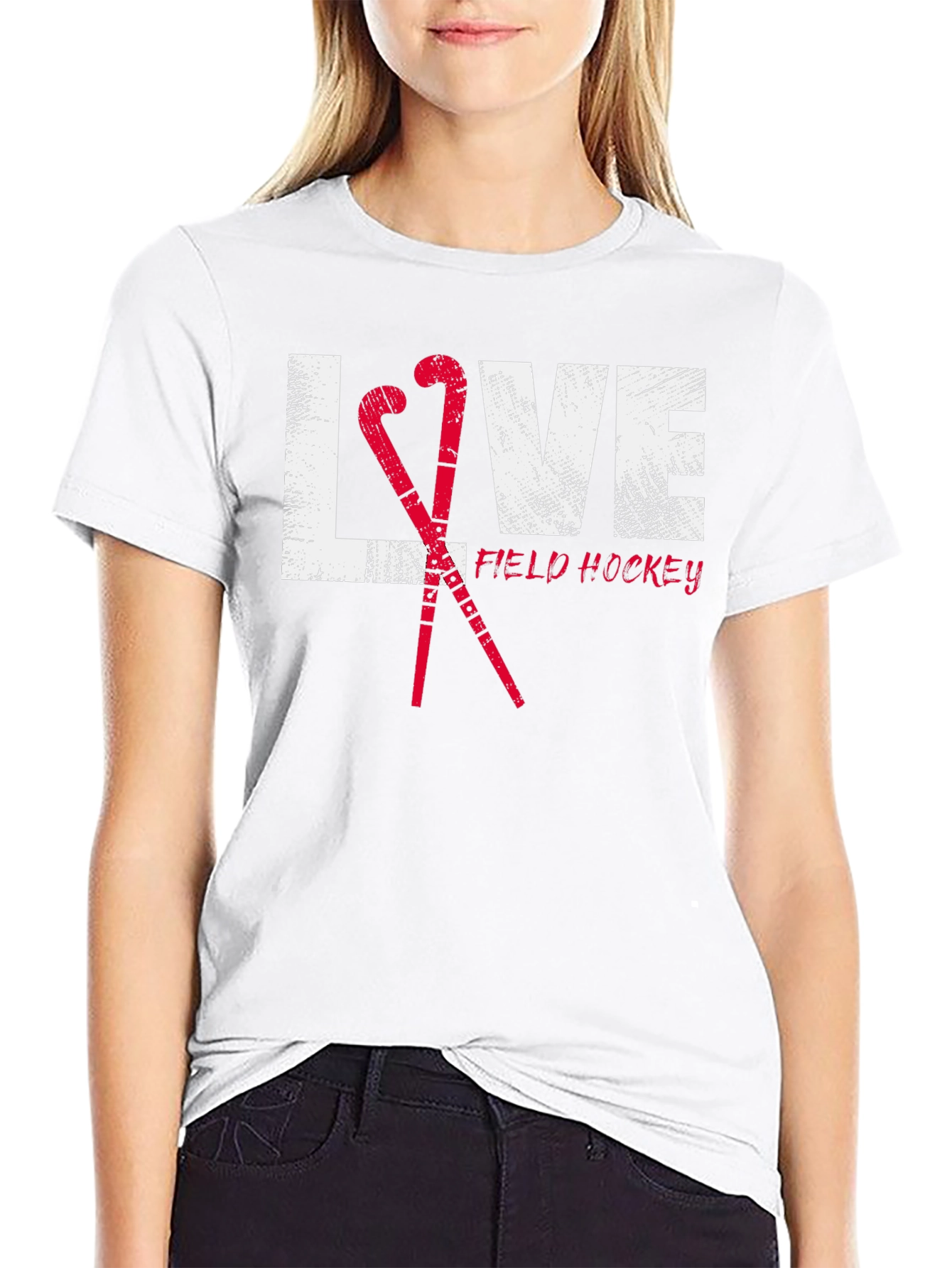 Love Field Hockey Black Graphic Tee