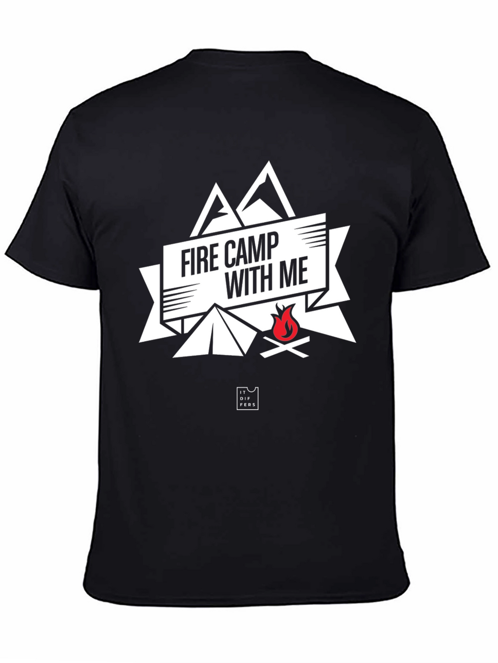Fire Camp With Me Black Graphic Tee