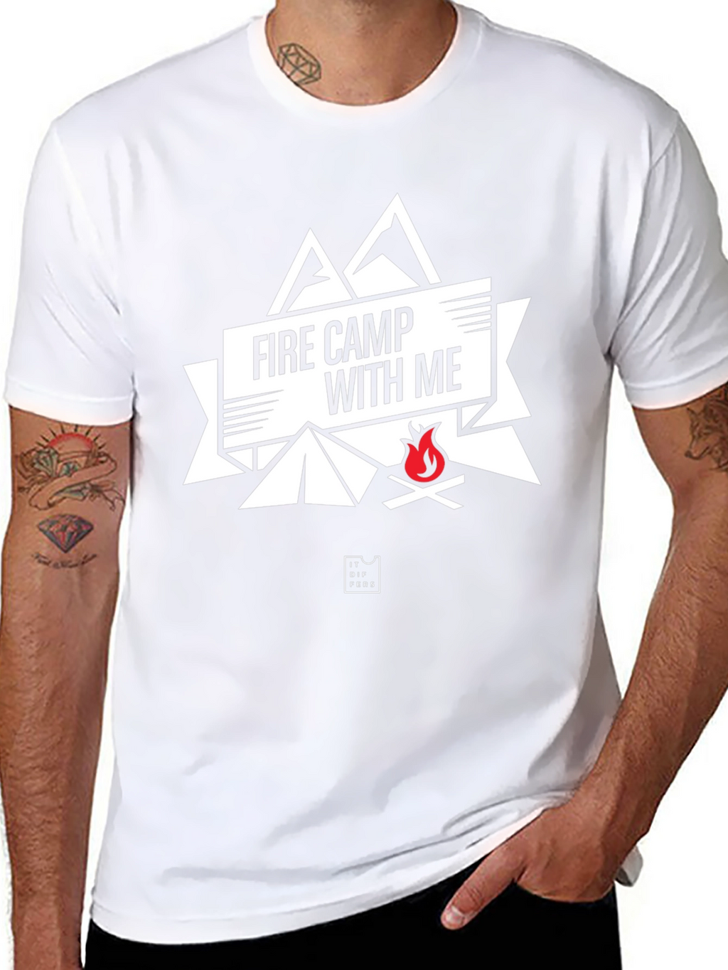 Fire Camp With Me Black Graphic Tee