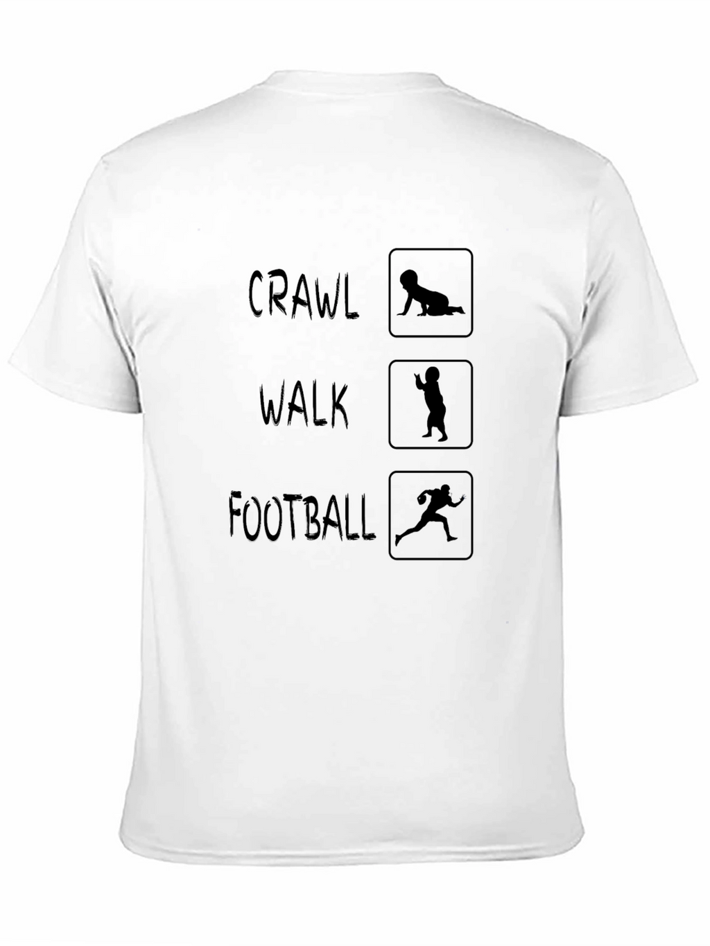 Crawl Walk Football Mens Black T-Shirt