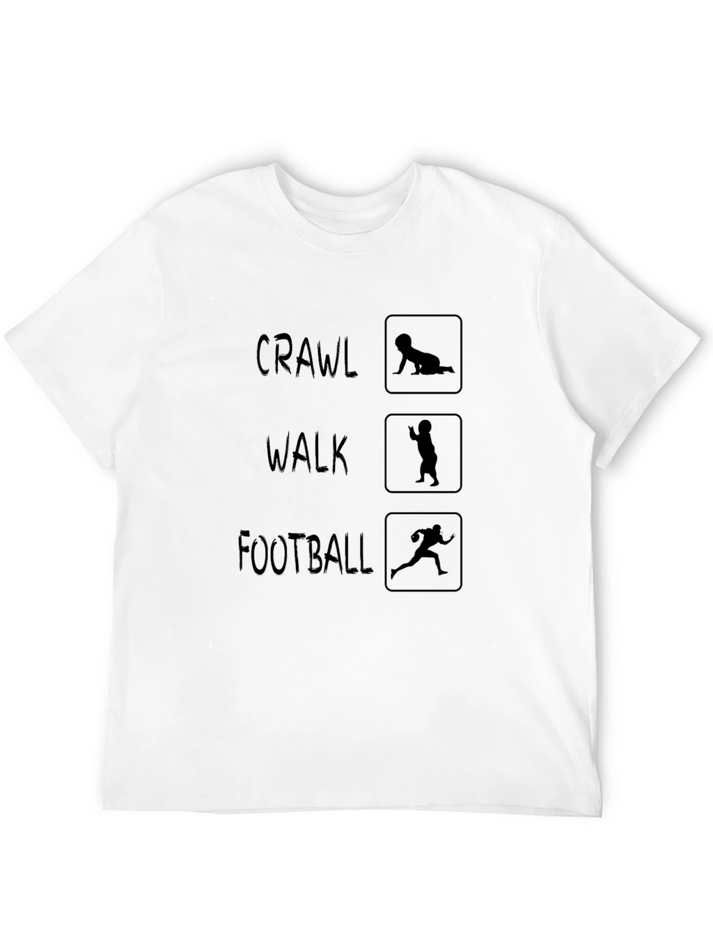 Crawl Walk Football Mens Black T-Shirt