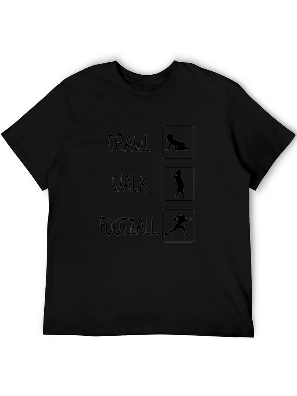 Crawl Walk Football Mens Black T-Shirt