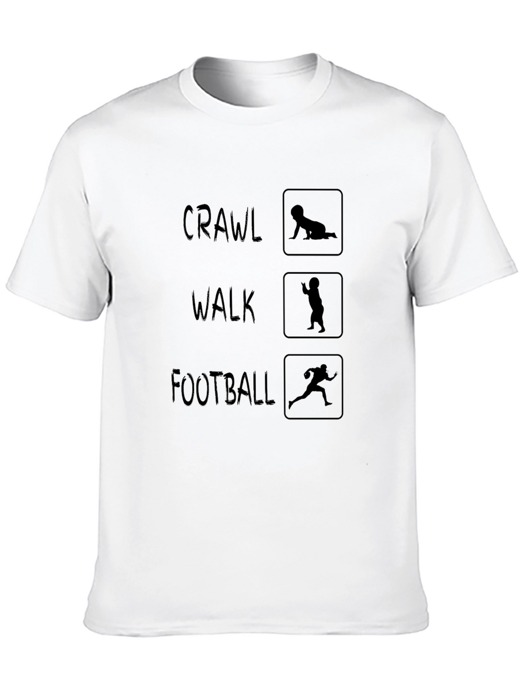Crawl Walk Football Mens Black T-Shirt