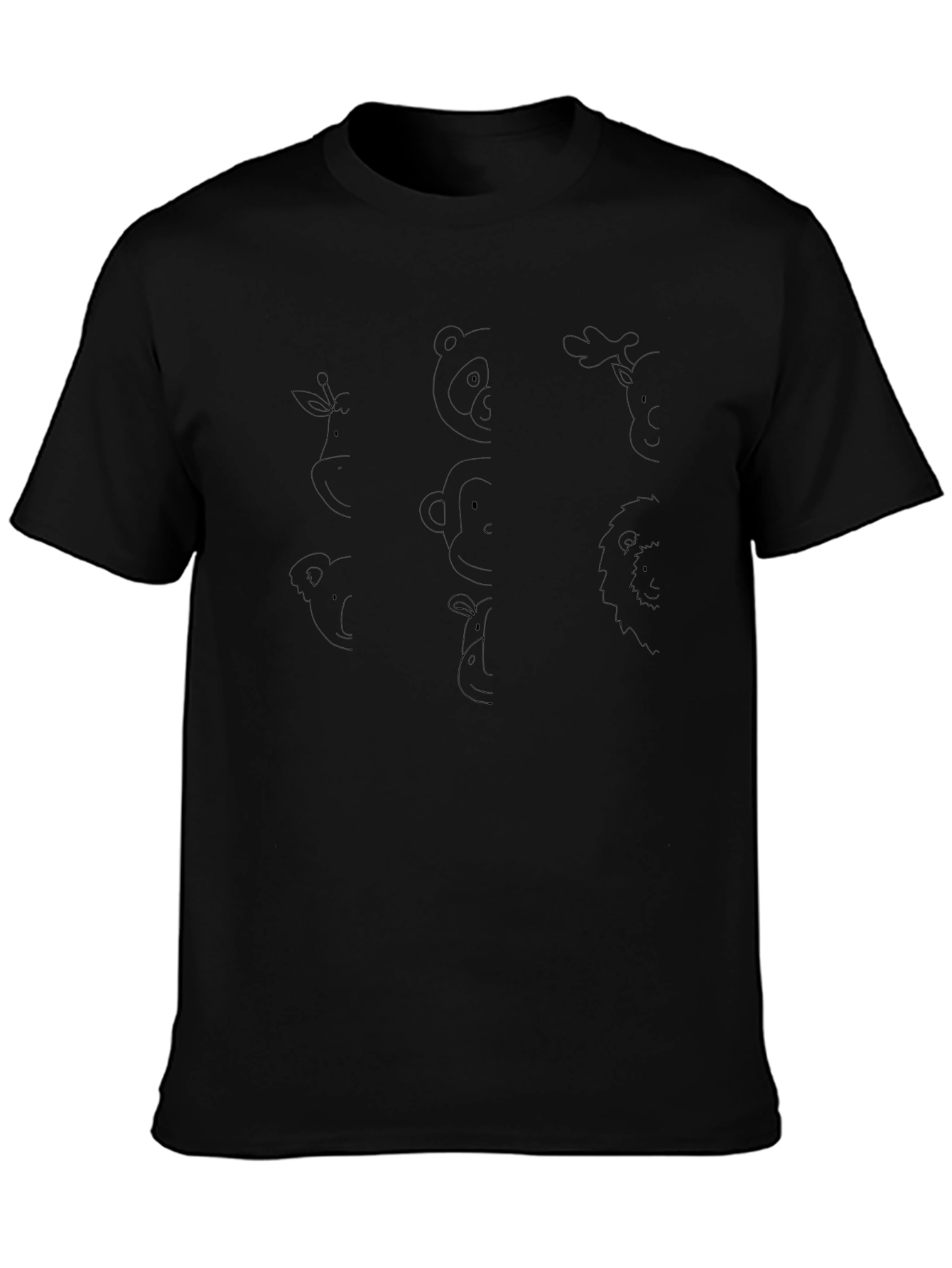 Animal Outline Graphic Black T-Shirt