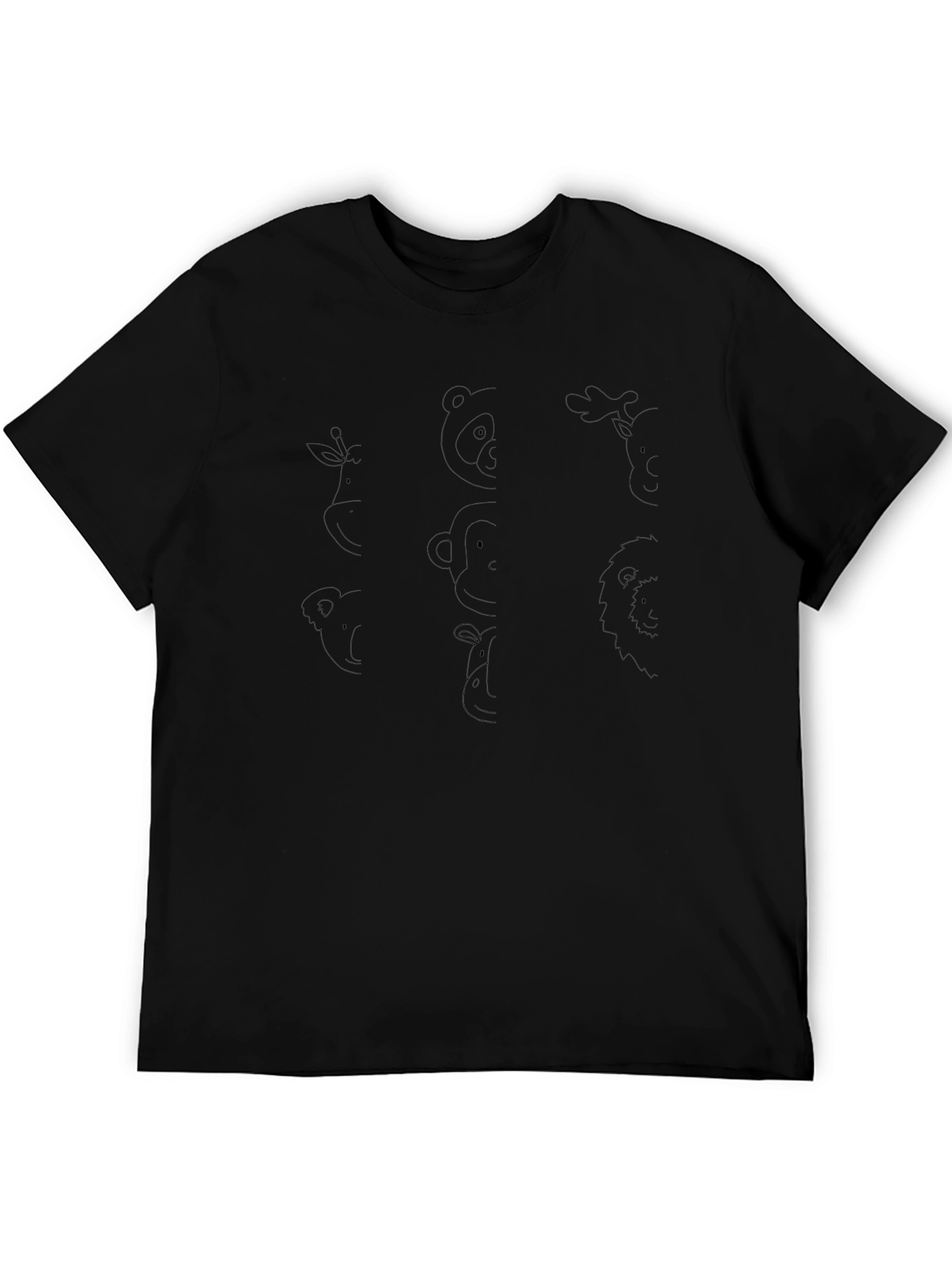 Animal Outline Graphic Black T-Shirt