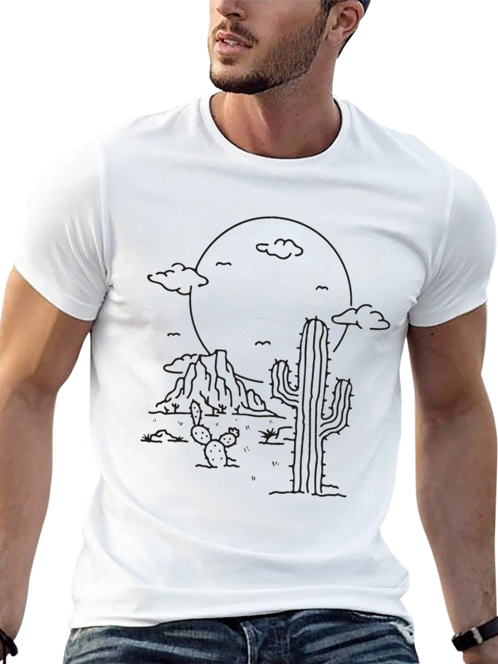 Desert Landscape Black Graphic Tee