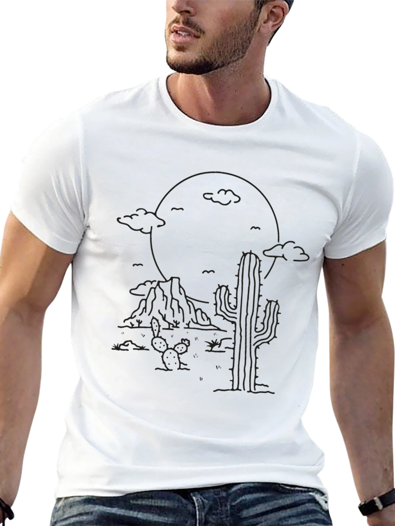 Desert Landscape Black Graphic Tee