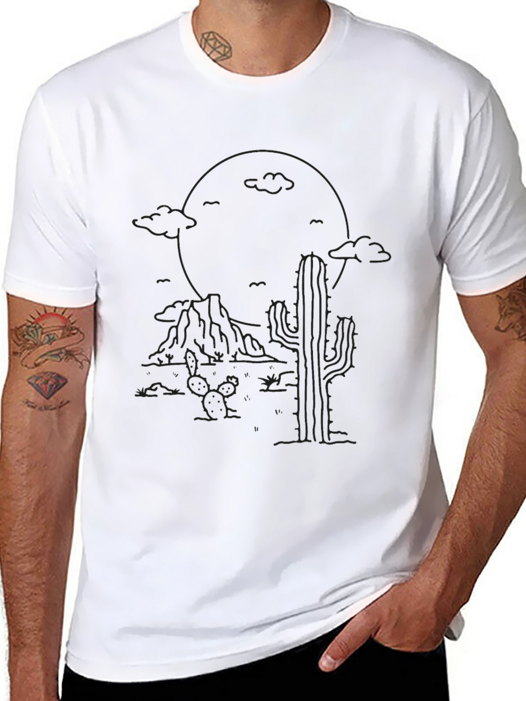 Desert Landscape Black Graphic Tee