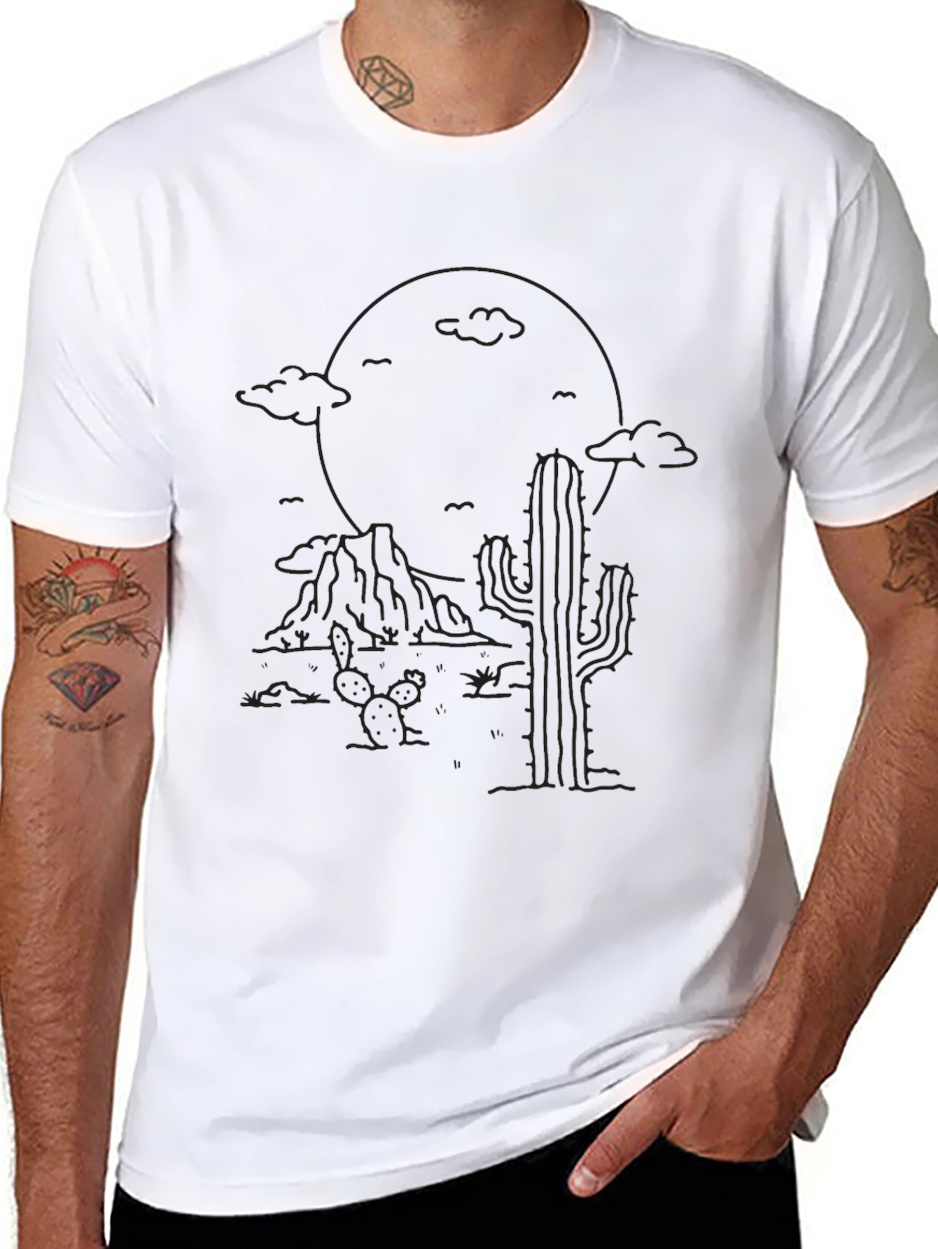Desert Landscape Black Graphic Tee