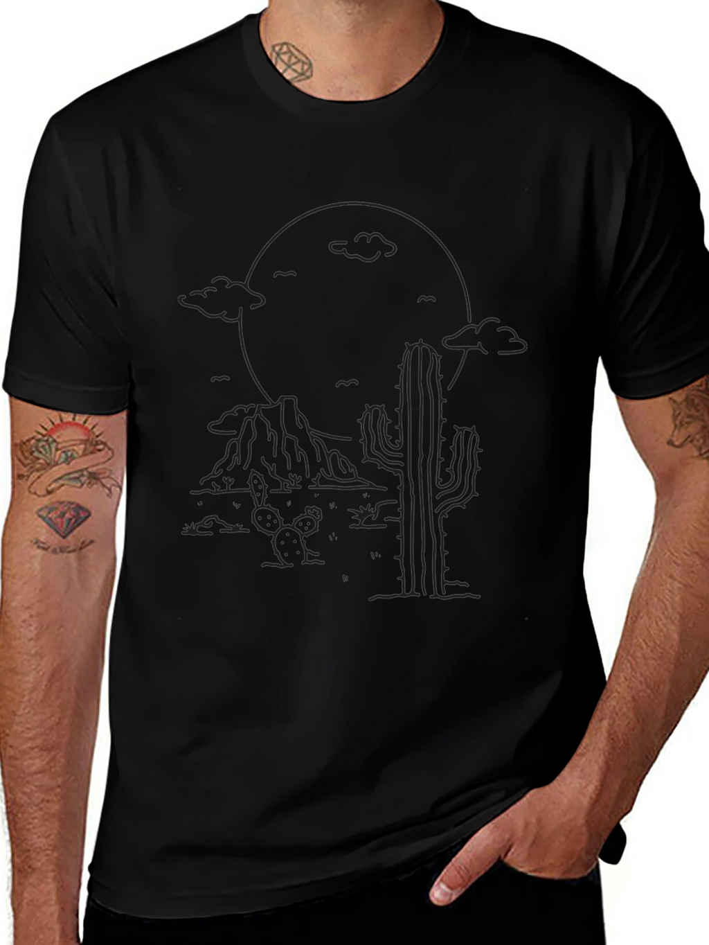 Desert Landscape Black Graphic Tee