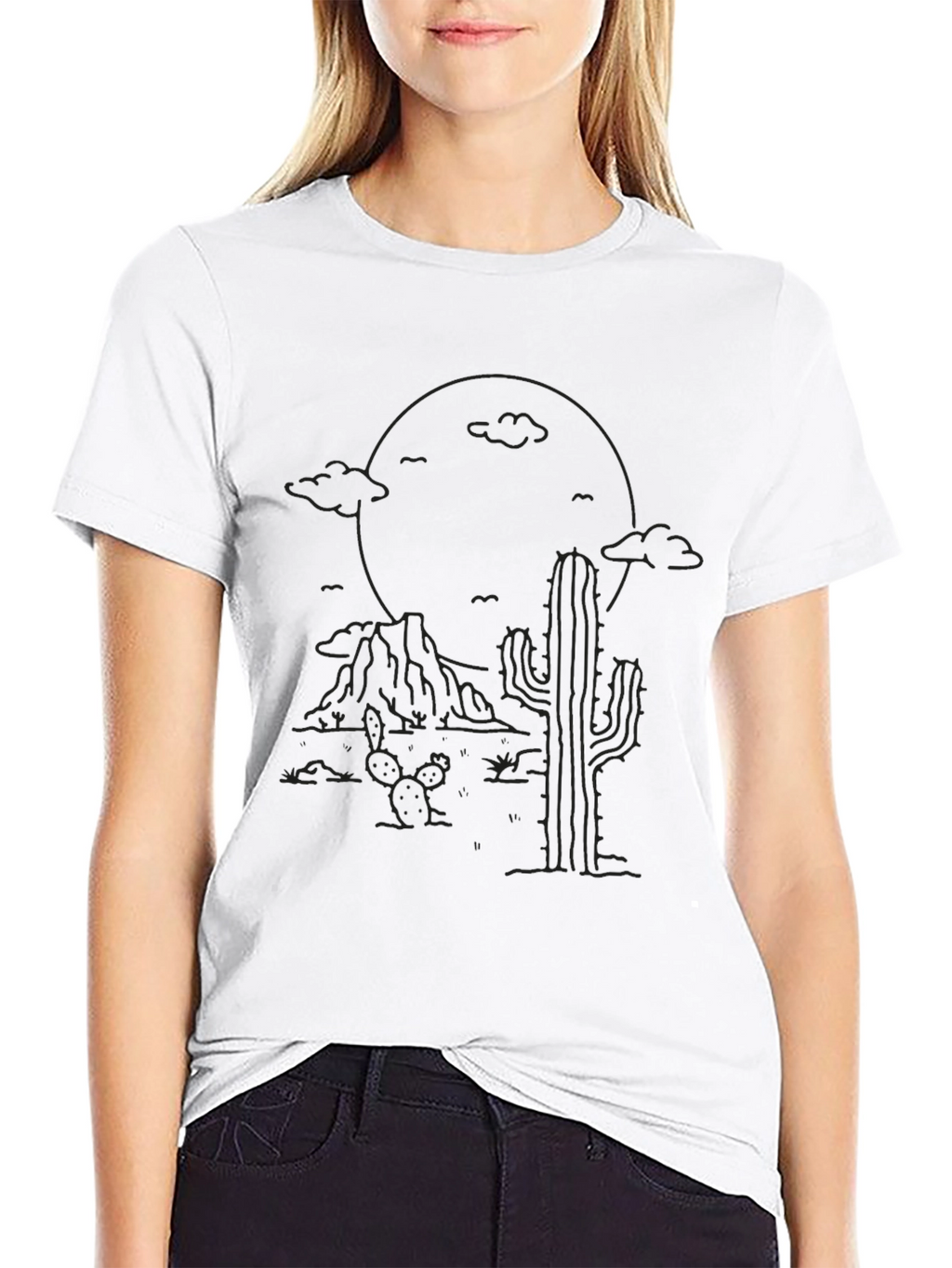 Desert Landscape Black Graphic Tee