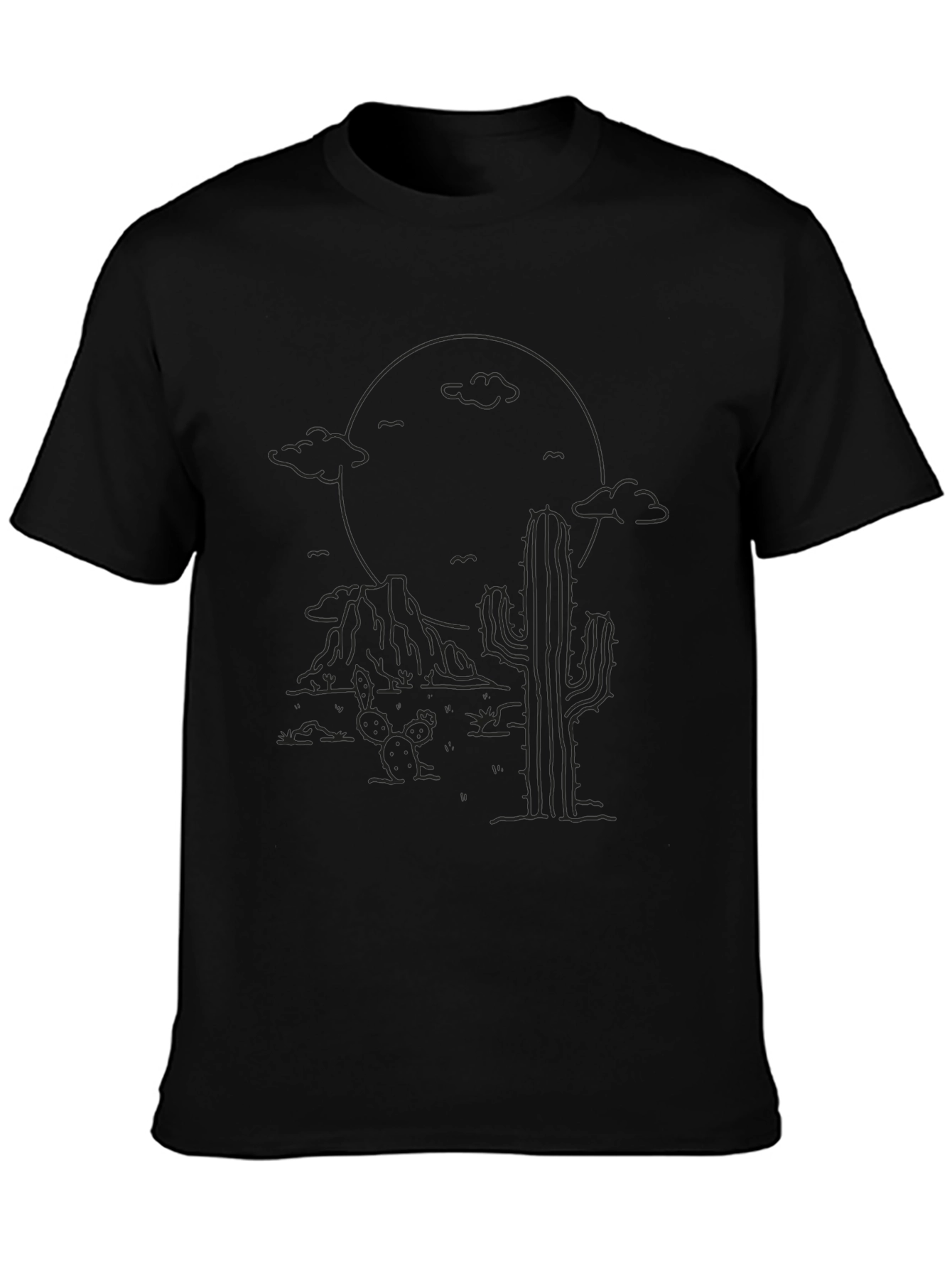Desert Landscape Black Graphic Tee