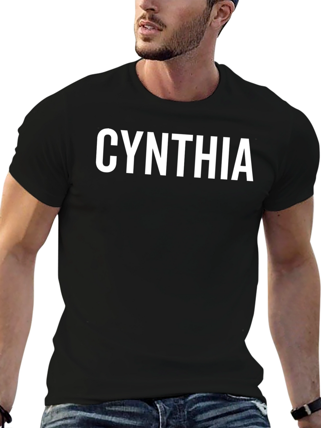 Cynthia Graphic T-Shirt - Black Crew Neck Tee