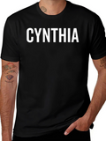 Cynthia Graphic T-Shirt - Black Crew Neck Tee