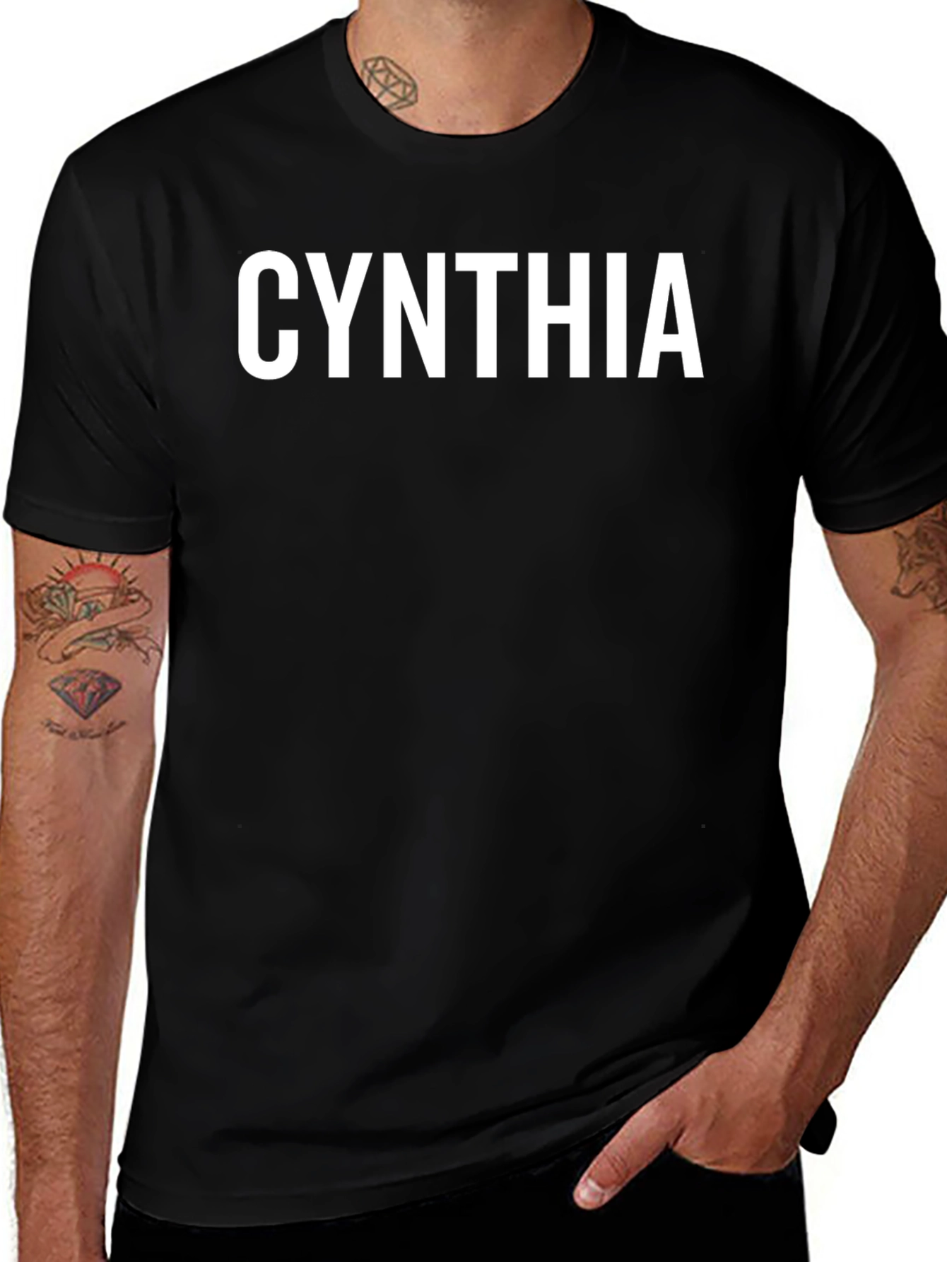 Cynthia Graphic T-Shirt - Black Crew Neck Tee