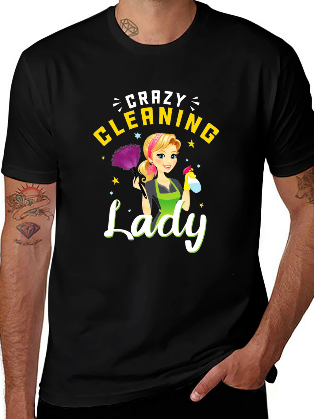Crazy Cleaning Lady Graphic Tee