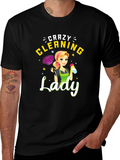 Crazy Cleaning Lady Graphic Tee