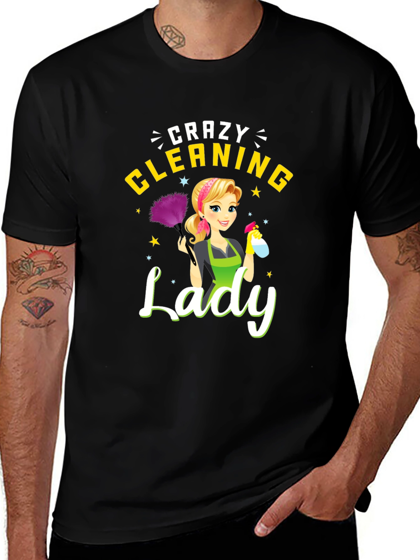 Crazy Cleaning Lady Graphic Tee