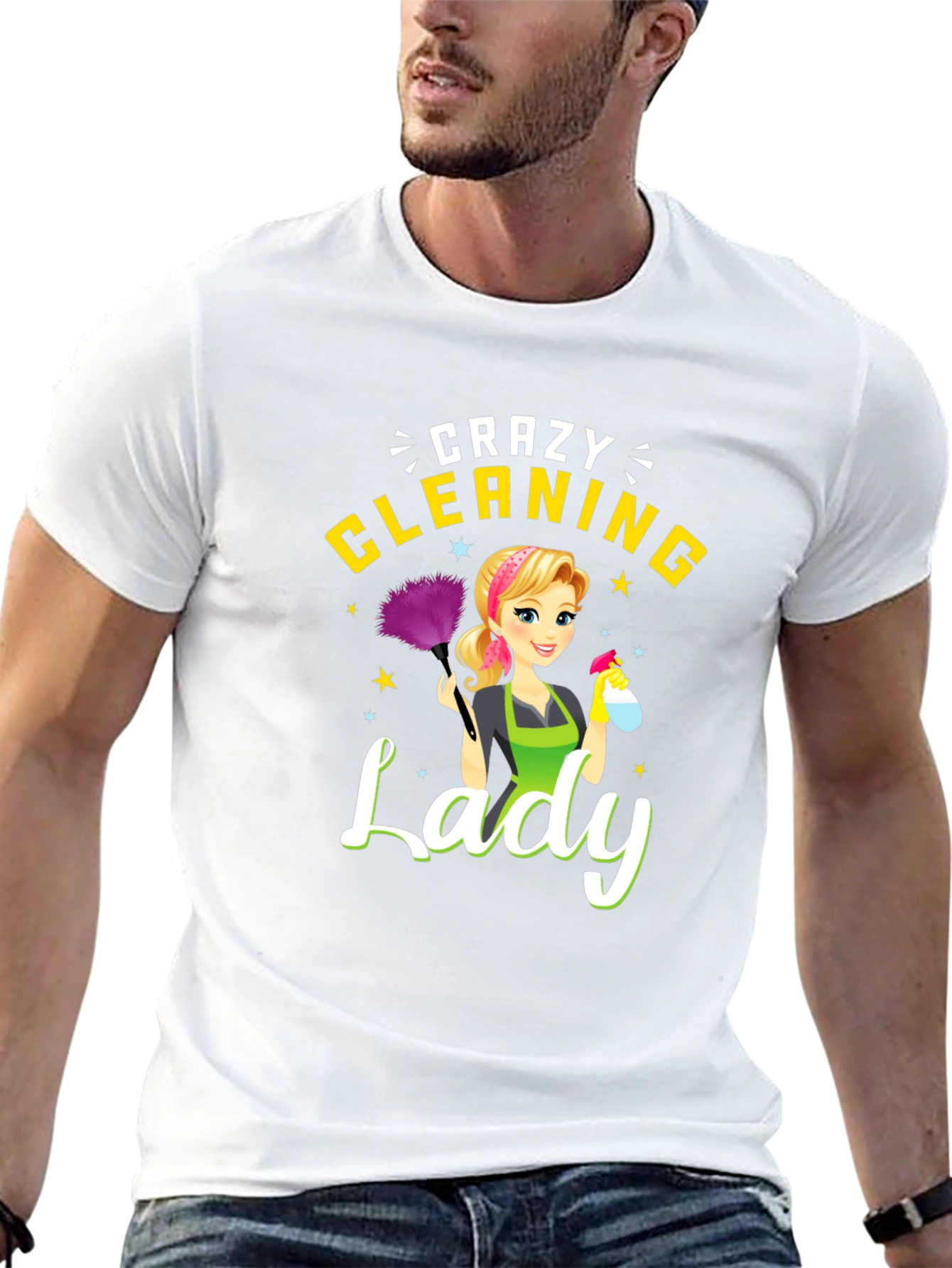 Crazy Cleaning Lady Graphic Tee