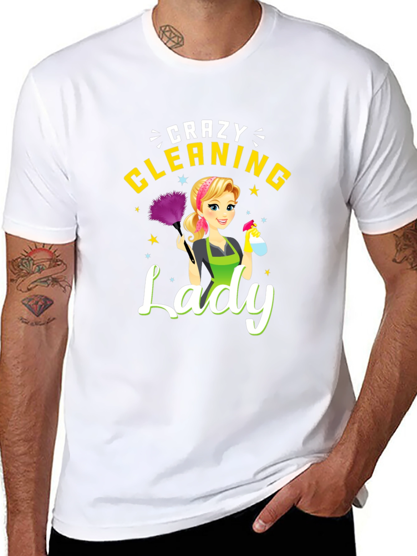 Crazy Cleaning Lady Graphic Tee