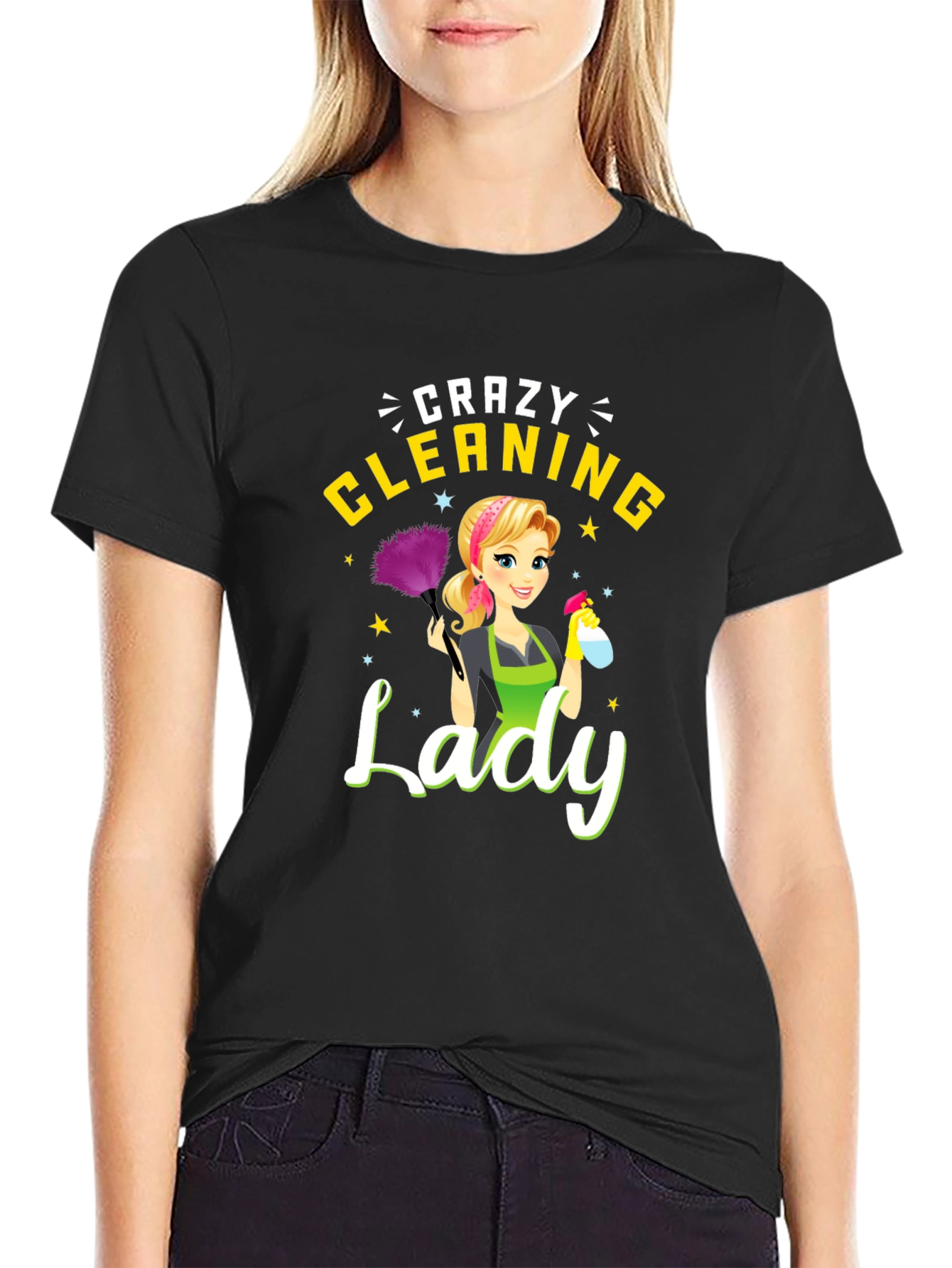 Crazy Cleaning Lady Graphic Tee