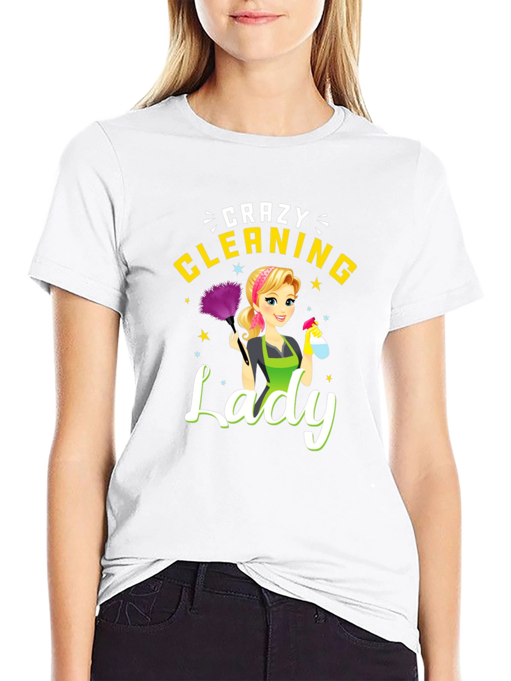 Crazy Cleaning Lady Graphic Tee