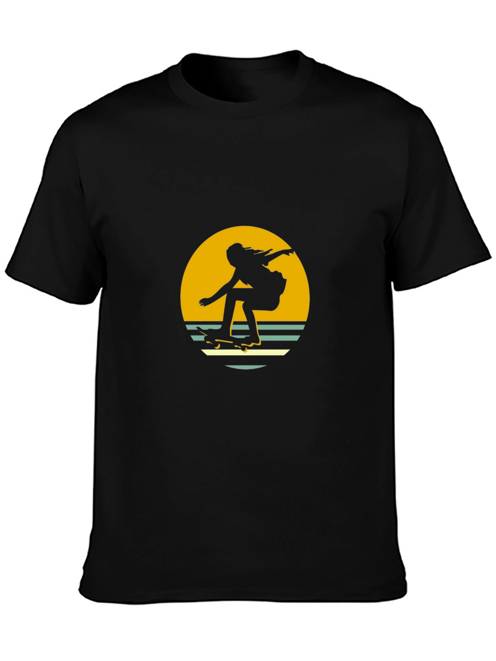 Retro Skater Graphic Tee - Black