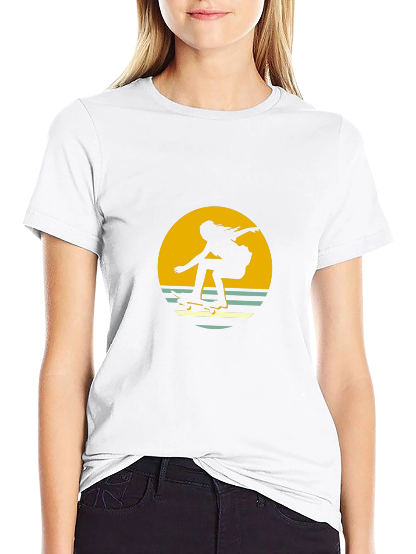 Retro Skater Graphic Tee - Black
