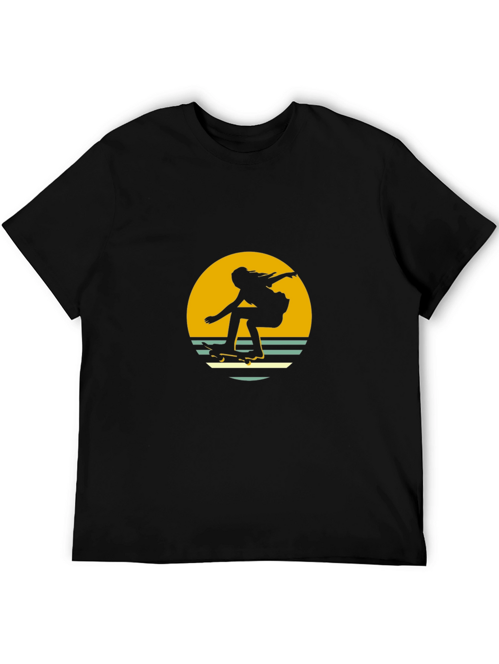 Retro Skater Graphic Tee - Black