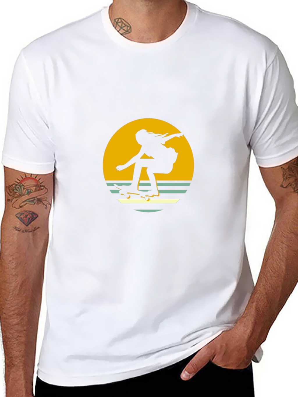 Retro Skater Graphic Tee - Black